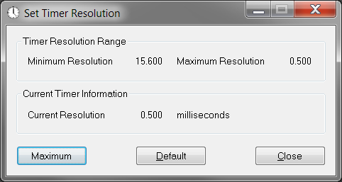 what does timer resolution