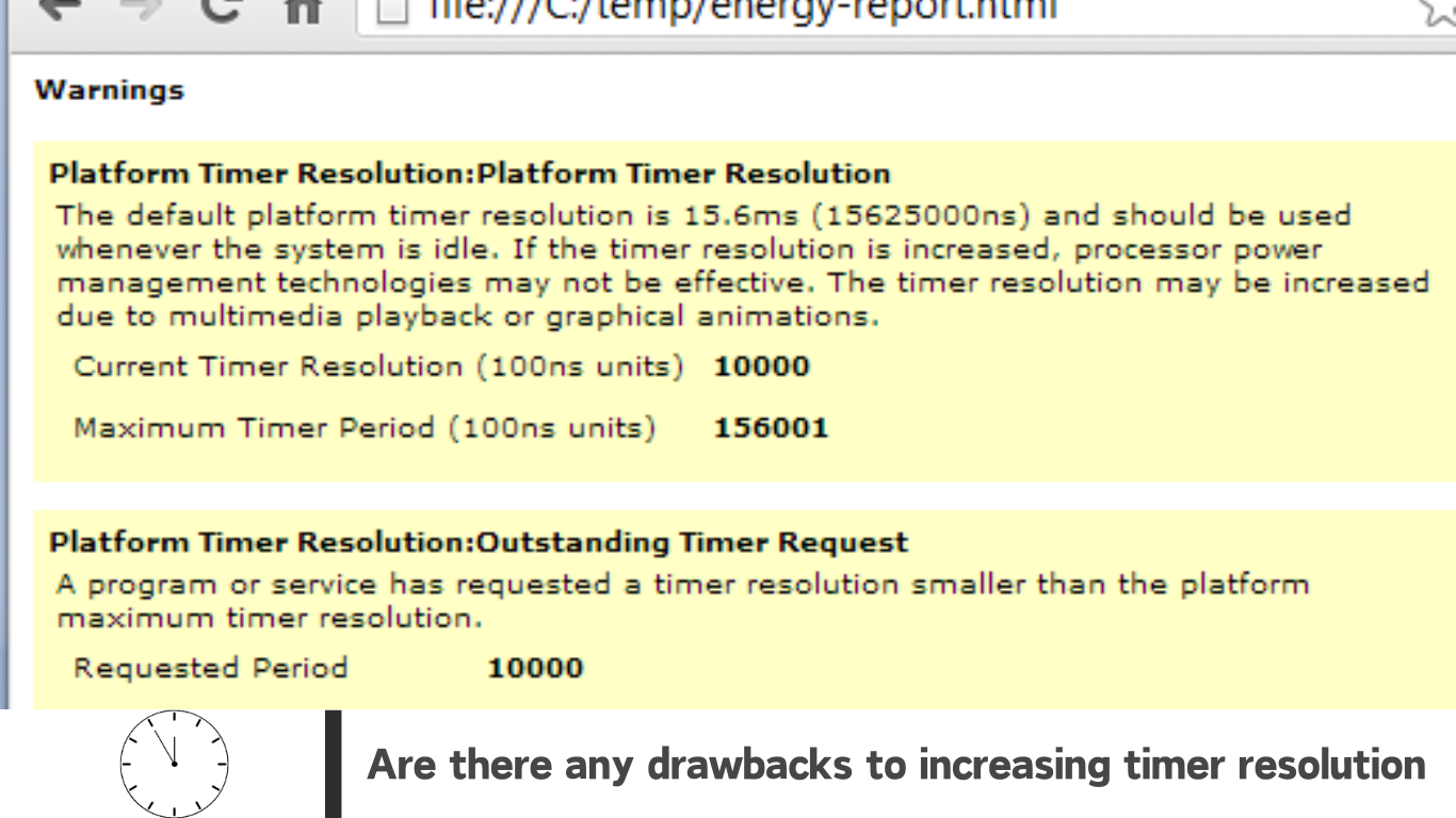 Are there any drawbacks to increasing timer resolution