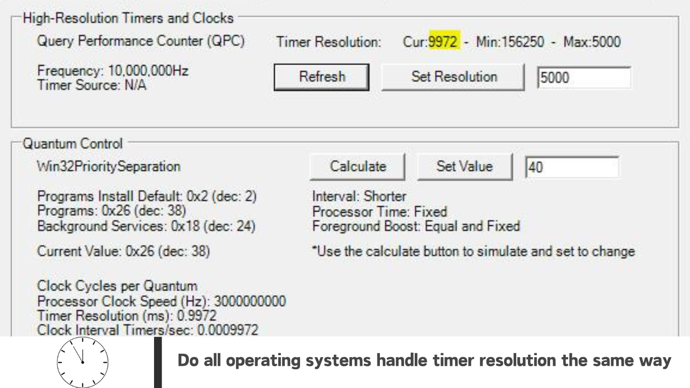 Do all operating systems handle timer resolution the same way